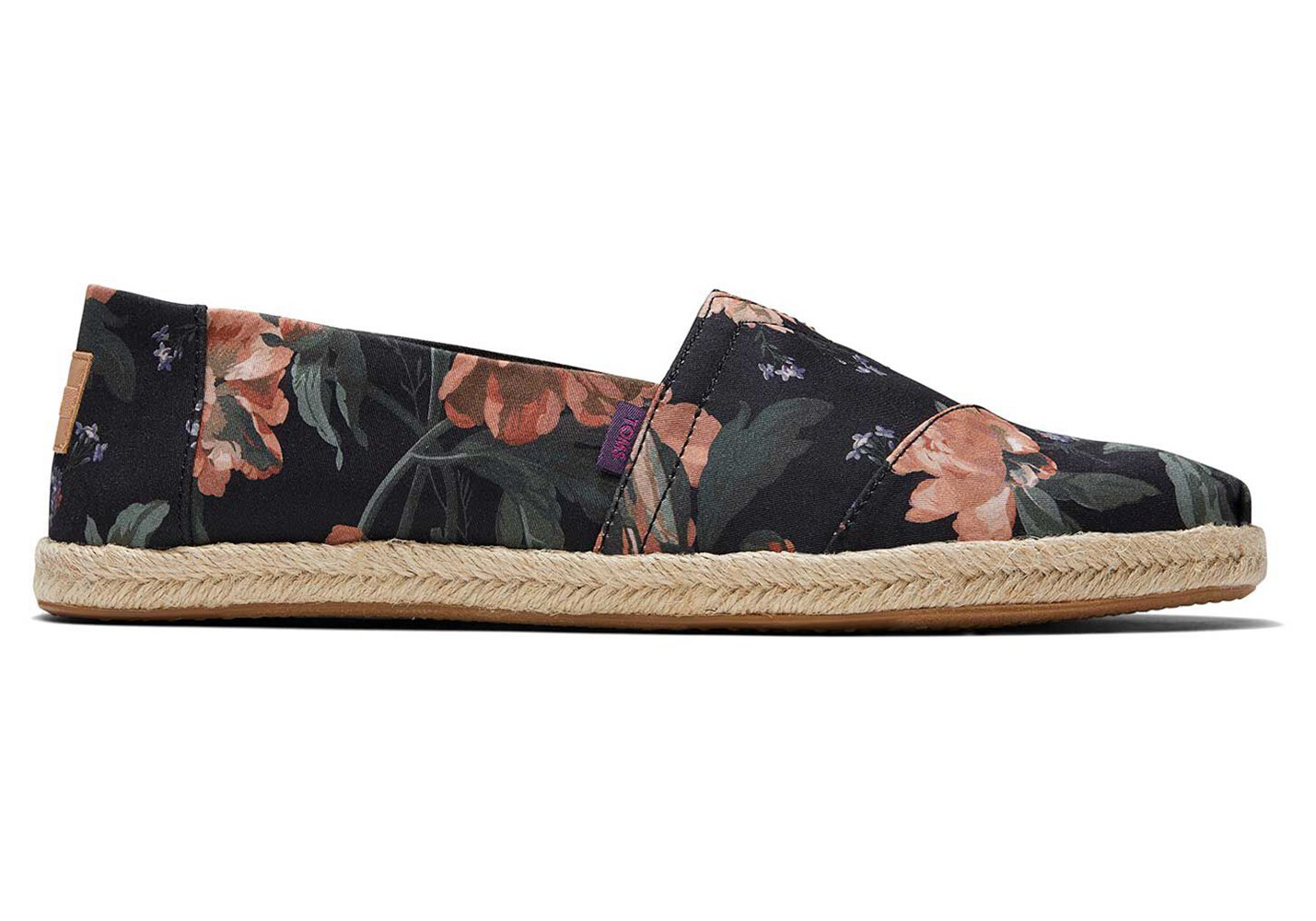 Toms Espadryle Męskie Czarne - Alpargata Rope Made With Liberty Fabric - 56QZBAWNS